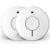 FireAngel 2 rilevatori Fumo Ottico Q-label - Allarme Antincendio con Batteria da 10 Anni per Casa, Pulsante Test/Silenzioso - Sostituto Modelli ST-622/ST-620 - Sensore Fumo Precoce - Bianco