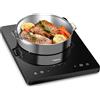TOKIT Piastra di Cottura a Induzione 2000 W, Piano a Induzione con 9 Livelli di Potenza, Timer da 90 Minuti, Ultrasottile 40 mm, Nero per Cucina, Dormitorio e Campeggio