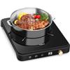TOKIT Piastra di Cottura a Induzione 2000 W, Piano a Induzione con 9 Livelli di Potenza, Timer da 90 Minuti, Ultrasottile 40 mm, Nero per Cucina, Dormitorio e Campeggio