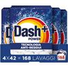 Dash Detersivo Lavatrice In Polvere, 168 Lavaggi (4x42), Tecnologia Anti Residui, Rimuove le macchie, efficace anche a freddo e in cicli brevi