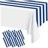 PIXHOTUL Confezione Da 6 Runner Da Tavola A Righe Blu E Bianche, 35,5 X 274 Cm, in Plastica, Usa E Getta, Classiche, Decorazione Da Tavolo Per Compleanno, Feste A Tema Oceano, Matrimoni