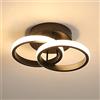 Goeco Plafoniera LED Soffitto Moderno Rotondo 22W 3000K 25cm, Nero