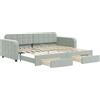 vidaXL Letto da giorno allungabile con cassetti grigio chiaro 90x200 cm in velluto