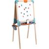 Smoby - Lavagna doppia in legno, lato magnetico e lato gesso, stabile, pieghevole, clip per appendere i disegni, 80 accessori, bambini e bambine da 3 anni (7600410401)