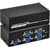 TCNEWCL Splitter VGA 4 porte, 1 in 4 Out Duplicatore di Distribuzione Video, Supporta 200MHz 1920x1440 per Proiettore Portatile TV PC Computer