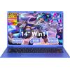 Ruzava Computer portatile da 14 pollici, Celeron N5095, fino a 2,9 GHz, 8 GB RAM, 256 GB SSD, TF, 1 TB, LPDDR4, Win11, 5G, WiFi, 1920 x 1080, FHD mini HDMl, pellicola protettiva spagnola, viola corpo