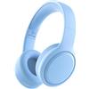 Xunpuls - Cuffie Bluetooth per bambini, pieghevoli, senza fili, suono stereo con microfono, 10 ore di riproduzione, Bluetooth 5.3, cuffie senza fili per bambini, adulti, scuola, lezione online, Blu