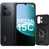 XIAOMI Redmi 15C 4+256GB Smartphone, Display 6.9 HD+ 120Hz, Batteria 6000mAh, Fotocamera 50MP, Processore Octa-Core, Senza Caricatore-Nero mezzanotte, Include Custodia Protettiva