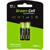 Green Cell Batterie Ricaricabili AA 2000mAh Ni-MH Precaricate - 2 Pezzi di Batterie AA 1.2V per Uso Quotidiano, Ideali per Giocattoli, Telecomandi, Fotocamere e Altri Dispositivi Elettronici