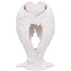 Nemesis Now Portacandela a forma di ali d'angelo, 17 cm, in resina, bianco, con scultura di ali d'angelo, decorazione per la casa, regalo di angelo, realizzato in resina di alta qualità, sapientemente