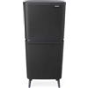 Brabantia SortUp Hi 10+10+25 Litri (Dark Grey), Pattumiera differenziata con secchi rimovibili, Secchio spazzatura alto e stretto, Cestino spazzatura con coperchio soft-close