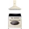 GURARI Piano cottura a induzione E 913 RU CR+GCH C 046 BG 9 Retro Range Cooker 90 cm+cappa aspirante 90 cm