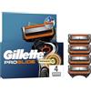 Gillette Lamette Proglide Power, 4 Cartucce per Rasoio Barba, Multicolore
