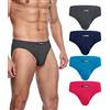 wirarpa Slip Uomo Microfibra Mutande Elastico Pacco da 4