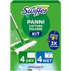 Swiffer 3D, Starter Kit Manico Scopa + 8 Panni Pavimenti + 3 Lavapavimenti