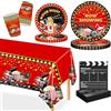 MORAINJAY 97 Pezzi Set Stoviglie Cinema | Piatti Carta, Bicchieri E Tovaglioli, Decorazioni Da Tavola Per Feste Di Compleanno