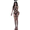 ZEMALON Costume Sexy Donne Unico Lingerie Sexy Erotica Donne Moda Sesso Biancheria Intima Sexy Donne personalità Tendenza Pelle Verniciata Lingerie Donne D-Black2 with Socks Taglia Unica