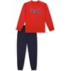 Schiesser Jungen Schlafanzug Set Pyjama Warme Qualitäten Frottee-Fleece-Interlock-Größe 140 bis 176 Pigiama, Rosso_183153, Bambini e Ragazzi