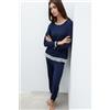 Intimissimi Pigiama Lungo In Modal Con Pizzo Blu