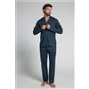 Intimissimi Pigiama Lungo Aperto Davanti In Cotone Mercerizzato Filo Premium Blu