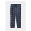 Intimissimi Pantalone Lungo In Tela Stampa Check Blu E Grigio Blu