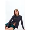 Intimissimi Cardigan A Costine In Cotone Lamè Blu