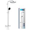 GROHE Vitalio Start 250 Colonna Doccia con Termostatico (soffione tondo 25 cm, doccetta 2 getti, termostatico, risparmio idrico), Cromo, 26677001