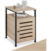 tectake® Comodino Camera da Letto 40,5x40,5x60,5cm, Tavolino da Letto o Tavolino da Divano, 2 Ripiani, Scomparto con Magnete, per Libri, Fiori, Lampada, Sveglia, Bevande - Legno Industriale Chiaro