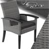 tectake® Sedia in Rattan Rosarno, Poltrona Giardino, Estetica Naturale, Resistente agli Agenti Atmosferici, Poltroncina Esterno con Imbottitura Confortevole, per Esterno, Giardino, Balcone - Grigio