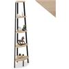 tectake® Scaffale ad Angolo, Stile Industriale, Metallo e Legno, Libreria Design, Scaffale Salvaspazio, 5 Ripiani di Grandezza Differente, Scaffalatura Moderna -34 x 34 x 158,5cm, Industriale Chiaro