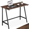 tectake® Scrivania - 100 x 50 x 77 cm - Scrivania Gaming, Tavolo da Lavoro, Banco da Lavoro per Computer con Telaio in Acciaio, Pannello in Truciolato, Legno Industriale Scuro