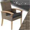 tectake® Sedia in Rattan Rosarno, Poltrona Giardino, Estetica Naturale, Resistente agli Agenti Atmosferici, Poltroncina Esterno con Imbottitura Confortevole, per Esterno, Giardino, Balcone - Naturale