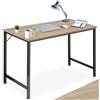 tectake® Scrivania Moderna, Regolabile In Altezza, Design Industriale, Scrivania In Legno, Struttura In Acciaio, Tavolo da Studio e Ufficio - 120x60x75,5 cm, Industriale Chiaro