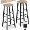 tectake® 2 Sgabelli bar 31x31x72,5cm, Sgabelli cucina stile industriale, Sedie bar con poggiapiedi effetto legno, Arredo Cucina, Sala da pranzo, Ufficio, Hotel, Penisola, Bancone - Legno Chiaro