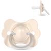 Suavinex, ciuccio per neonati 0/6 mesi e neonati, con tettarella fisiologica in silicone SX Pro, simmetrica, piatta e flessibile, rispetta lo sviluppo orale, con anello, Wonder Beige Tinta Unita