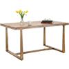 Dmora - Tavolo fisso Bisenti, Ripiano da cucina, Consolle per sala da pranzo, Ripiano rettangolare fisso, Oro e Marrone, 150 x 90 h78 cm
