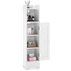 FANTASK Armadietto da bagno sottile, con scomparto aperto e 2 ripiani regolabili, armadio alto bagno, 18 x 19,5 x 80 cm (bianco)