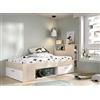 Dmora Letto Singolo Cristallo, Sommier per Camera da Letto, Giroletto per Stanza, Struttura Porta Materasso, 218x99 h96 cm, Bianco