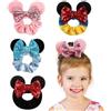 XFSRG 4 Pezzi Set di Cerchietti con Orecchie da Topolino Fascie Elastiche Eleganti per Capelli Ideali per Coda di Cavallo Acconciature Donna e Bambina