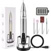 KOGEDSS Fresa Unghie Elettrica, Trapano for unghie a batteria 35000 RPM, lima for unghie elettrica portatile ricaricabile con touch screen for strumento for manicure(Sliver)