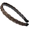 BOBIYA Fascia per capelli sintetici intrecciata, con denti, accessorio per donne e ragazze (marrone antracite)