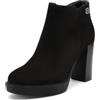 QUEEN HELENA Tronchetti Donna con Tacco Largo e Plateau Stivaletti a Punta Tonda X27-122 (Nero Microfibra, Taglia unica, Sistema Taglie Calzature EU, Adulto, Donna, Numero, Media, 37)
