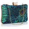 Gelory Pochette da donna, in poliestere, vintage, con paillettes, verde scintillante, pochette da donna, per matrimoni, serate, cocktail