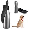 BORDEAG Borraccia per cani, in acciaio inox, 750 ml, pieghevole, portatile, per passeggiate, parchi, campeggio (Nero, A)