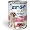 Monge Fresh PUPPY VEAL WITH VEGETABLES, cibo umido per cuccioli (cibo in scatola a base di vitello con verdure, alta digeribilità, alimento bilanciato, cibo naturale di alta qualità per cani, 400 g)