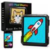 Cdfuany 32 x 32 pixel art, display pixel con luce a LED, animazione, cornice digitale con controllo app e Bluetooth, sveglia programmabile, accessori decorativi da scrivania per PC, TV, sala giochi, nero