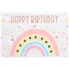 GALPADA Sfondo Compleanno in Vinile, Birthday Backdrop, Banner Decorativo per Festa di Compleanno e Shower, Arcoobaleno Boho, per Decorazione Casa e Giardino