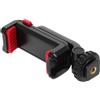 SHINEOFI Supporto per Telefono Cellulare in Plastica Nero, Morsetto per Treppiede e Slitta Cold Shoe, Rotazione 360°, Bloccaggio Telefono, per Supporto Fotocamera Hot Shoe