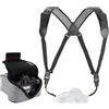 USA Gear Custodia in Neoprene per Fotocamera (Grigio Intrecciato) + Imbracatura Pettorale (Nero) - Bundle
