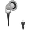 ledscom.de Faretto da giardino DUK con picchetto a terra per esterni, IP65, spina, grigio, incl. GU10 LED 630lm bianco